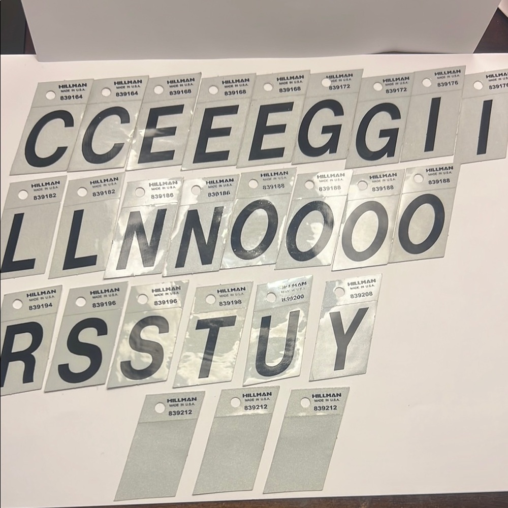 Hillman Adhesive Letter Black & Silver Bundle 1 - 1 1/2 “ - 26 TOTAL